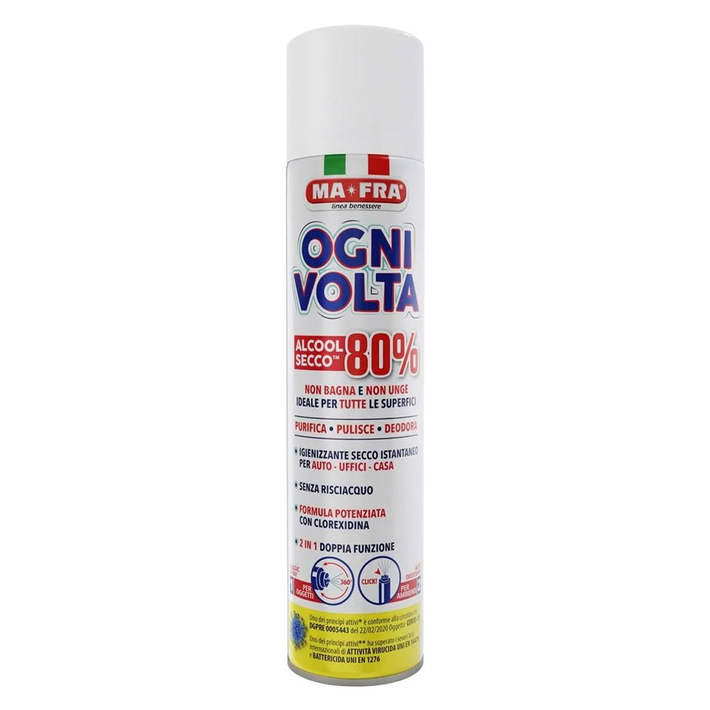 IGIENIZZANTE SPRAY BASE ALCOLICA 'OGNI VOLTA' ml 300 IGIENIZZANTE SPRAY BASE ALCOLICA 'OGNI VOLTA' ml 300