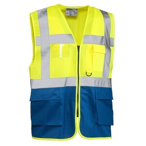 GILET ALTA VISIBILIT GIALLO/BLU LASER TG. XL